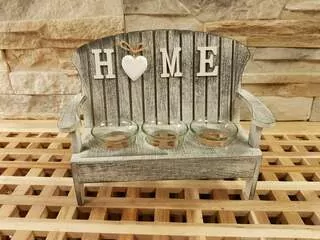 Svícen lavička HOME na 3 svíčky K050