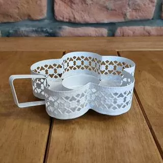 Svícen květinka kov 14 cm K0134