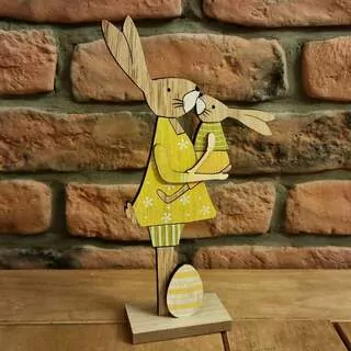 Zajíčci dřevění 24 cm K7279