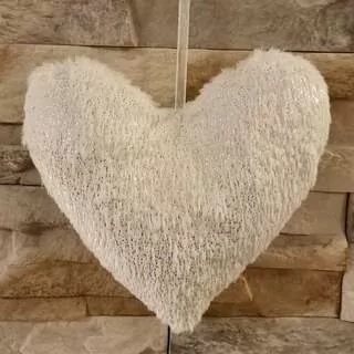 Srdce textil, 21*19,5 cm větší K2234