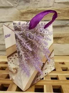 Dárková taška s květy levandule K3308