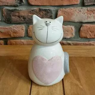Kočka porcelán 20,5 cm velká K2615