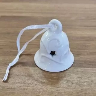 Zvonek keramika 5 cm bílá K3869