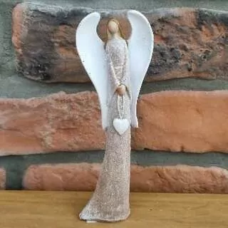 Anděl polyresin 16cm béžová K8198