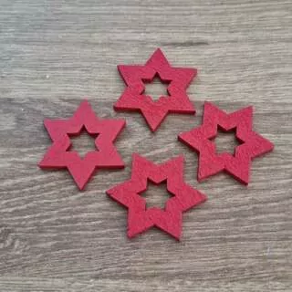 Hvězdy přízdoby dřevo 4 ks mix K3284