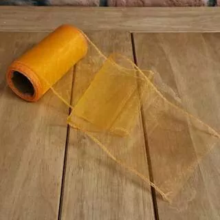 Organza oranžová obšitá K4170