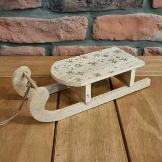 Sáňky dřevo závěs 24cm K2607