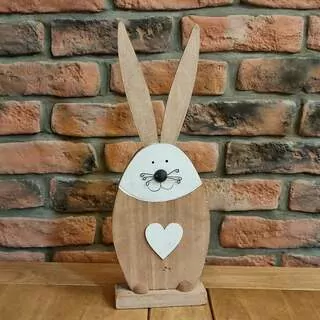 Zajíc stojící dřevo 42 cm K6784