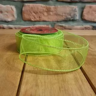 Stuha organza 4 cm / 9 m hrášková K8479