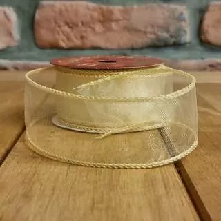 Stuha organza 4 cm / 9 m krémová K8486