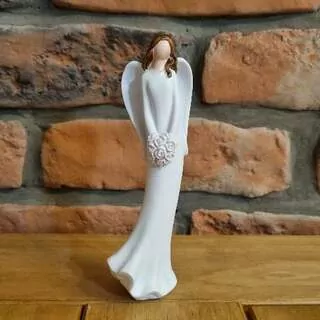 Andělíček s květinou 15 cm K6997