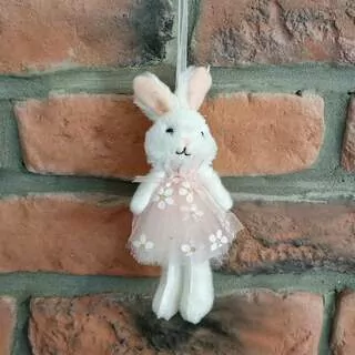 Zajíc závěs textil 16 cm K0574