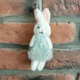 Zajíc závěs textil 16 cm K0574