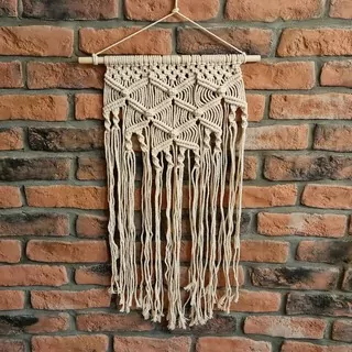 Macrame na tyči krémové K8458