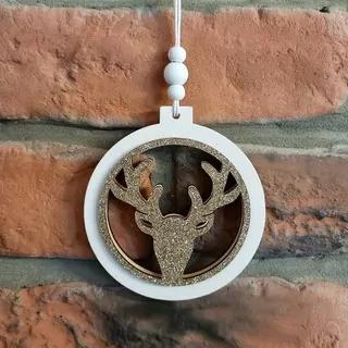 Vánoční baňka jelen K4566