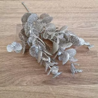 Eucalyptus větvička 20 cm zlatá K0957