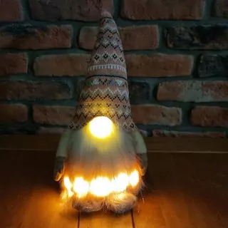 Skřítek textil LED světlo 41 cm růžová čepice K0529