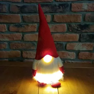 Skřítek textil LED světlo 41 cm červená čepice K0529