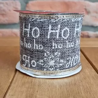Stuha Vánoční režná šedá HOHO K7558