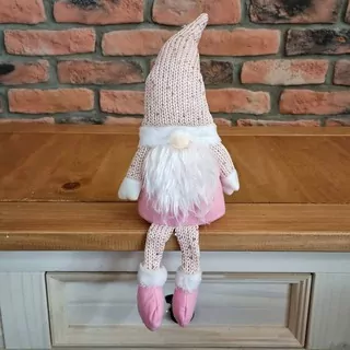 Skřítek sedící- růžová barva 40 cm K1429