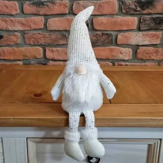 Skřítek sedící bílá barva 40 cm K1429