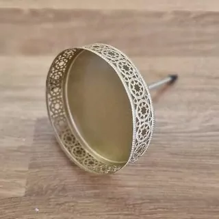 Držák na svíčku kov zápich 7,5 cm šampáň K6569