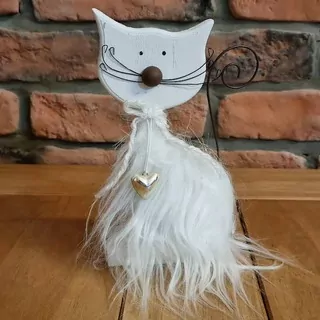 Kočka s kožíškem 18 cm K9172