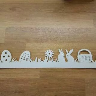 Velikonoční samolepka filc 100 cm bílý K9639