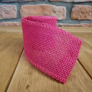 Stuha juta tmavě růžová 5,5cm x2m K2387