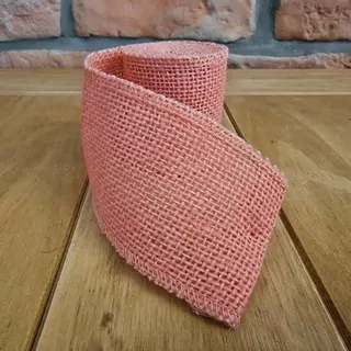 Stuha juta světle růžová 5,5cm x2m K2387