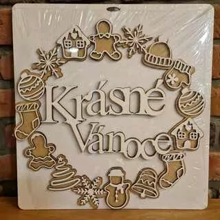 Dekorace KRÁSNÉ VÁNOCE K3387