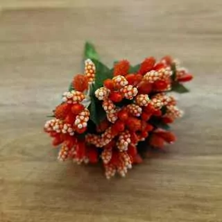 Větvička bobulky dekorační tmavě oranžová K3471