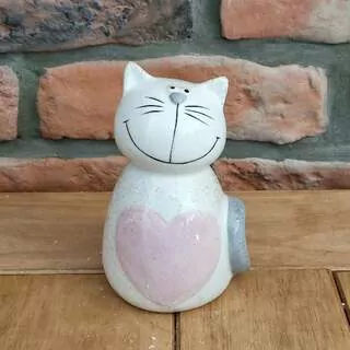 Kočka porcelán 16,3 cm střední K2776