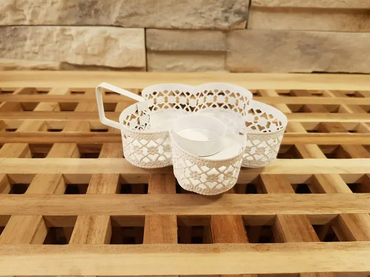 Svícen květinka kov 14 cm K0134