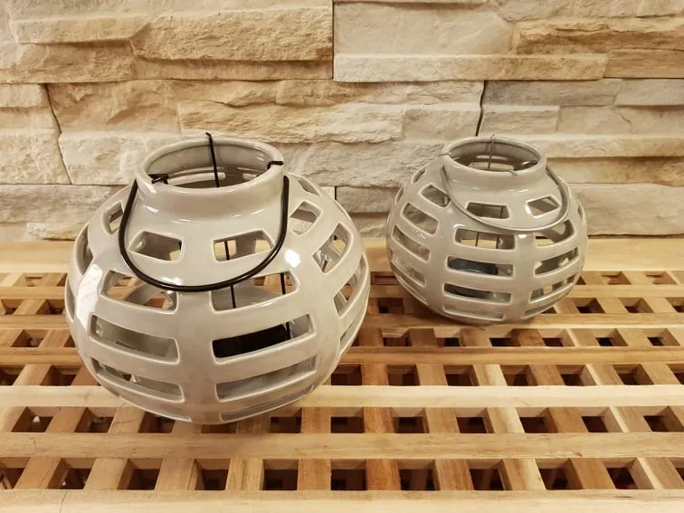 Svícen keramika šedá menší K0162