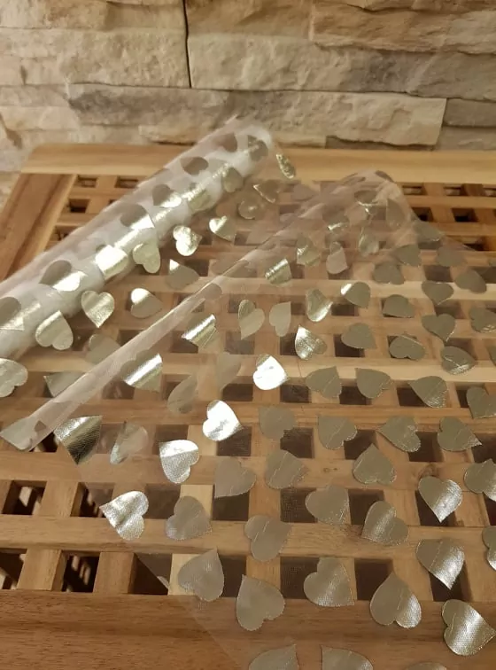 Organza se srdíčky 36 cm/5m K0180