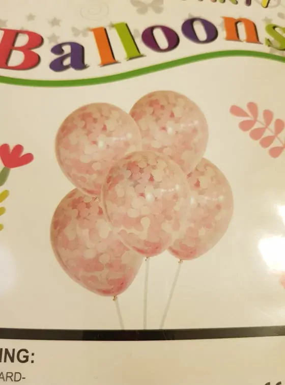 Balónky s flitrama světlé 5 ks K1370