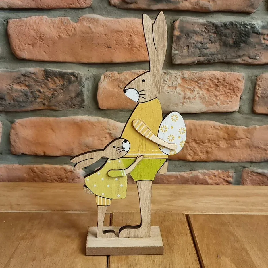 Zajíčci dřevění 24 cm K7279