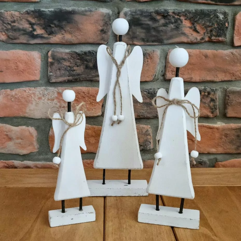 Anděl dřevo patina malý K3631