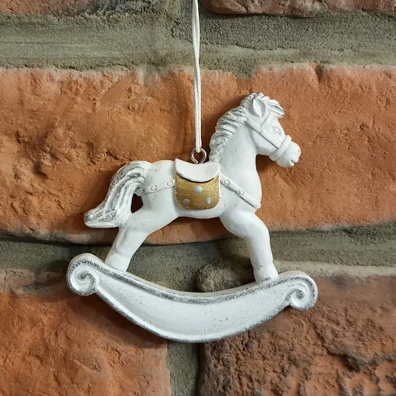 Koník závěs sádra 8x16cm bílá K5380
