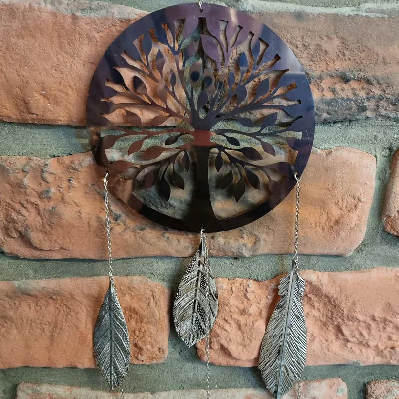 Lapač snů kov 66cm stříbrná K0315