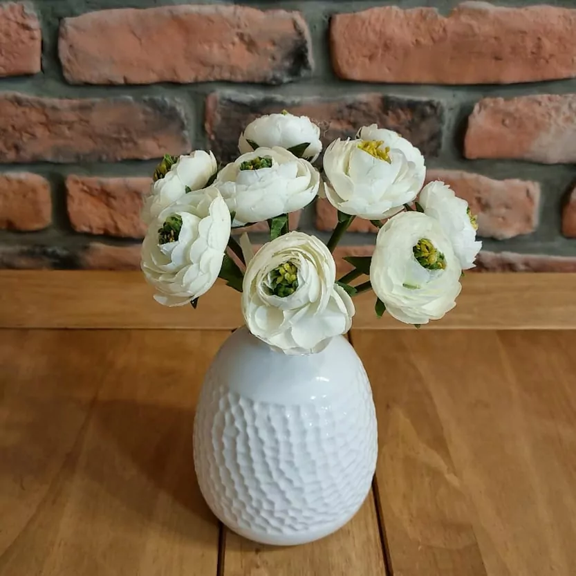 Kytice ranunculus umělá bílá 27 cm K7302