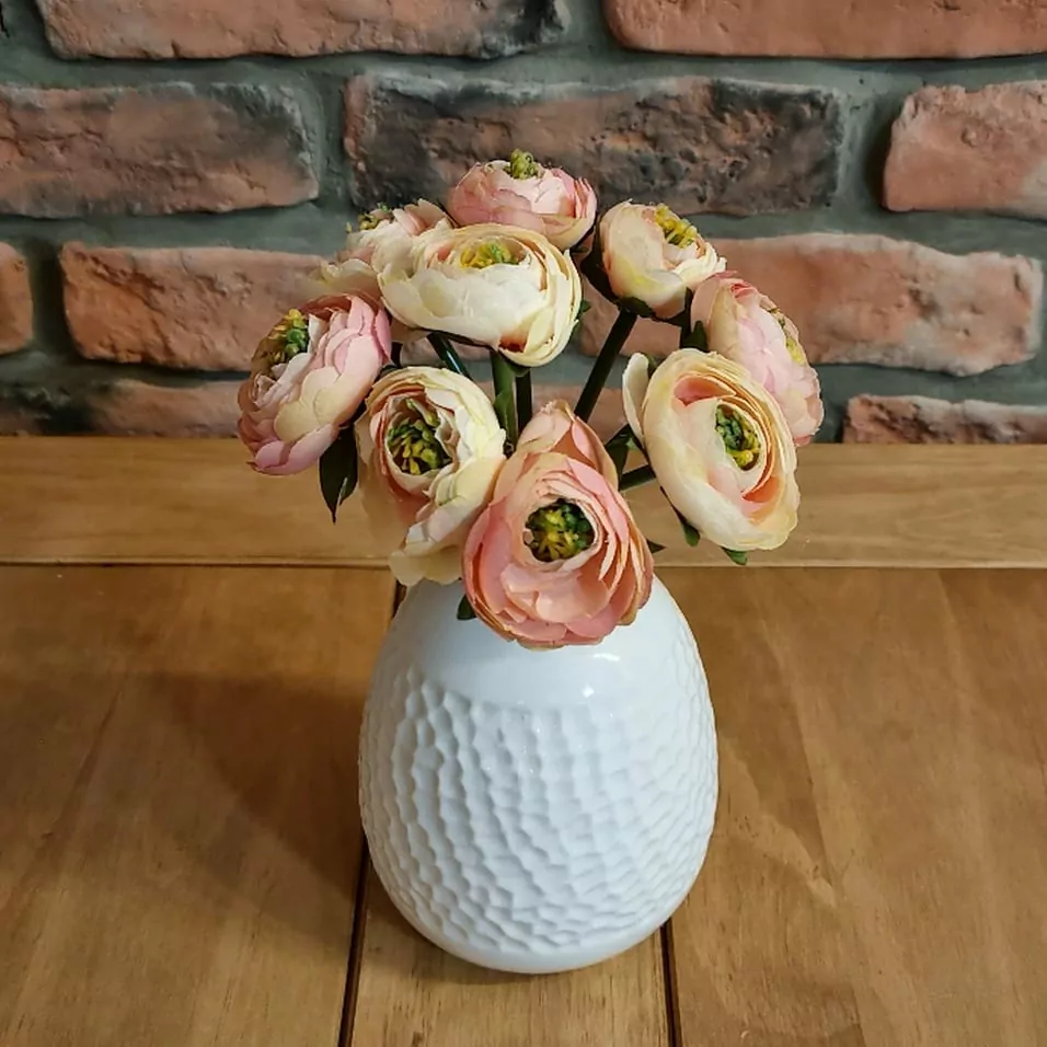 Kytice ranunculus umělá lososová 27 cm K7302