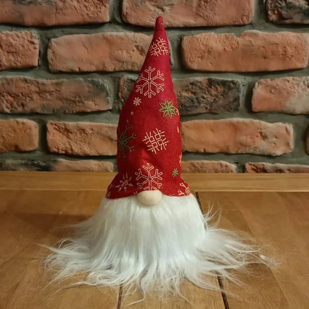 Skřítek textil LED světlo 28 cm červená barva K0475