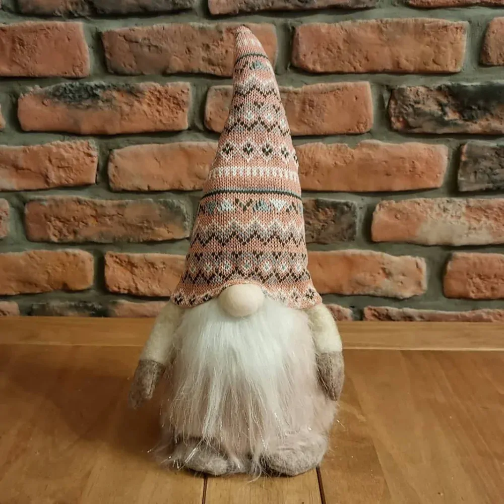 Skřítek textil LED světlo 41 cm růžová čepice K0529