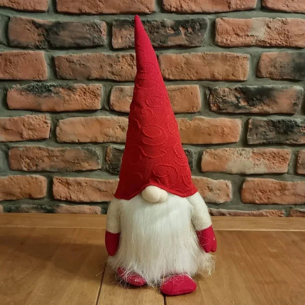 Skřítek textil LED světlo 41 cm červená čepice K0529