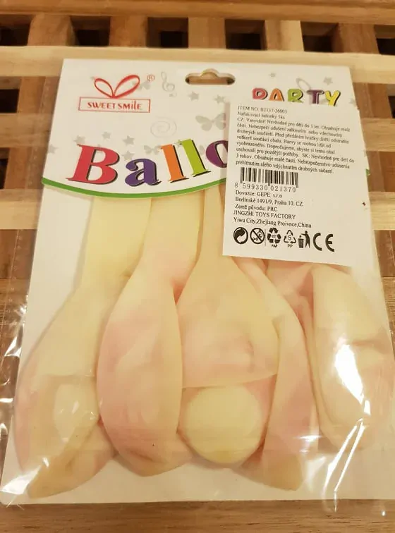 Balónky s flitrama světlé 5 ks K1370