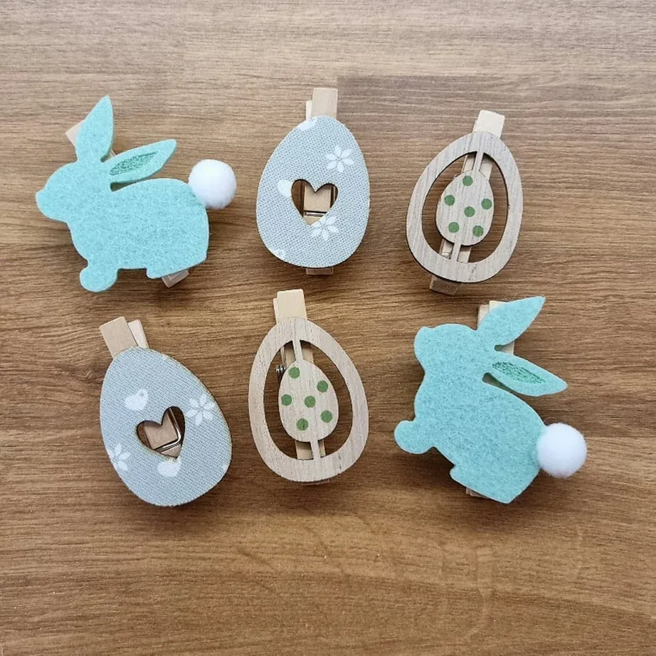 Kolíčky velikonoce textil 6ks K1504