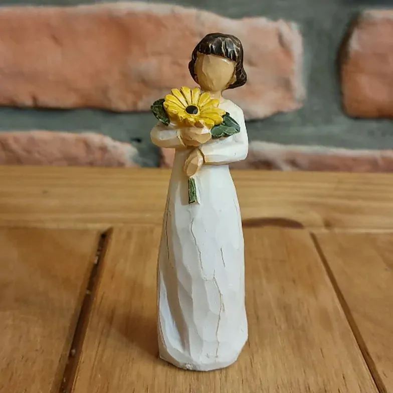 Andělíček imitace dřeva 10 cm K6101