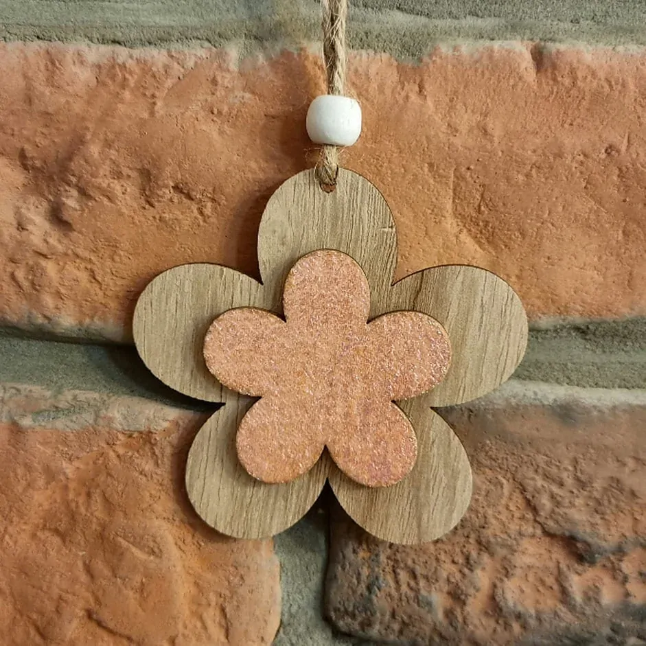 Květinka závěs dřevo 8 cm K1269